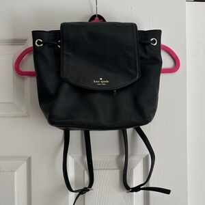 Kate Spade Black Pebbled Backpack